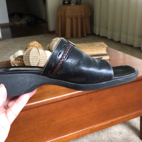 Brighton Shoes Brighton Leather Slip On Sandal Poshmark